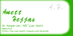 anett hejjas business card